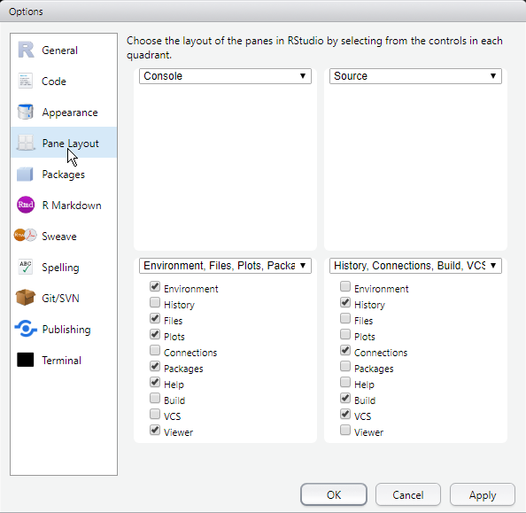 Configuring Panes