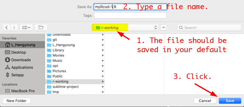 Saving R Files for Mac