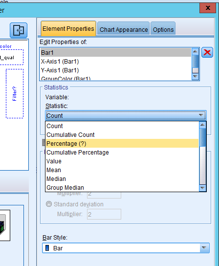 Select percentage in statistic