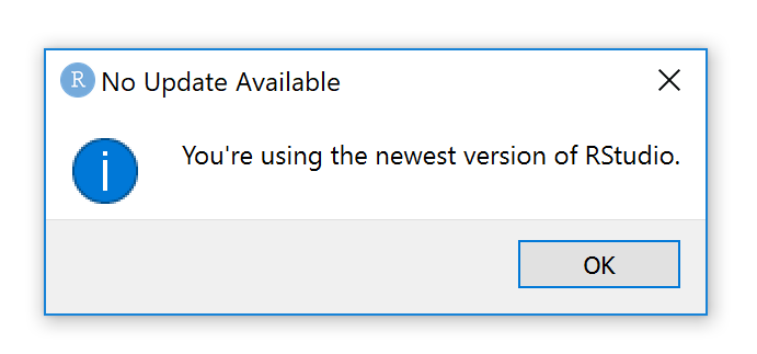 How to check your RStudio version is current.